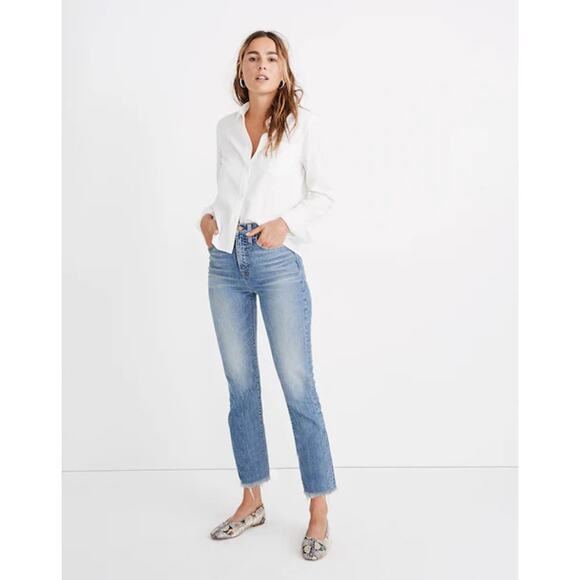 Madewell The Perfect Vintage Jeans High Rise Tapered Leg Ainsworth Wash Size 25 - Picture 1 of 12